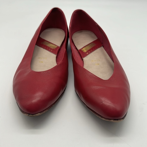 Vintage 90s Partners Mervyns Fuisha Pink Leather Pointed Toe Shoe Slip On Flats - Picture 13 of 16